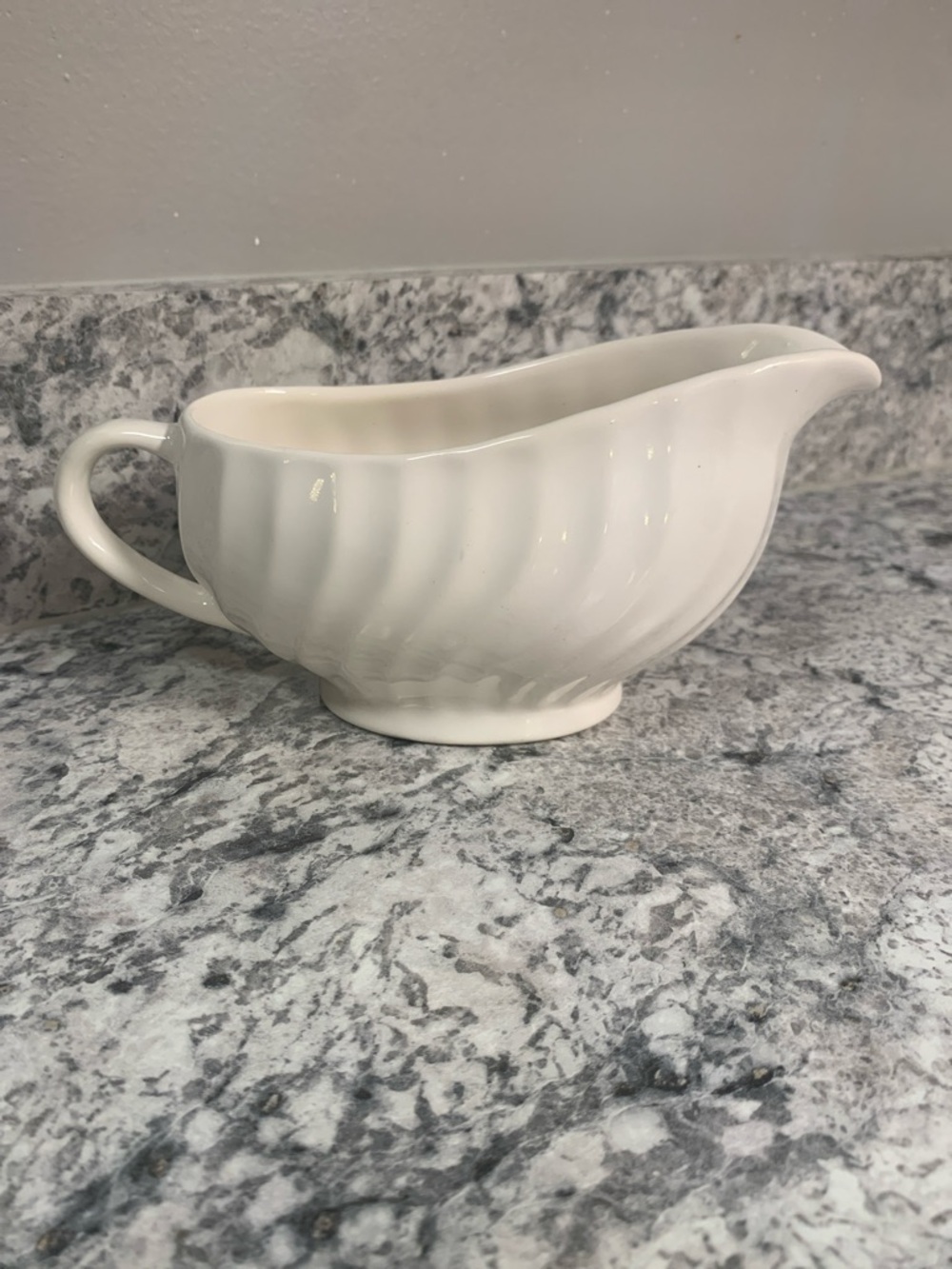 Classic White Ceramic Gravy Boat